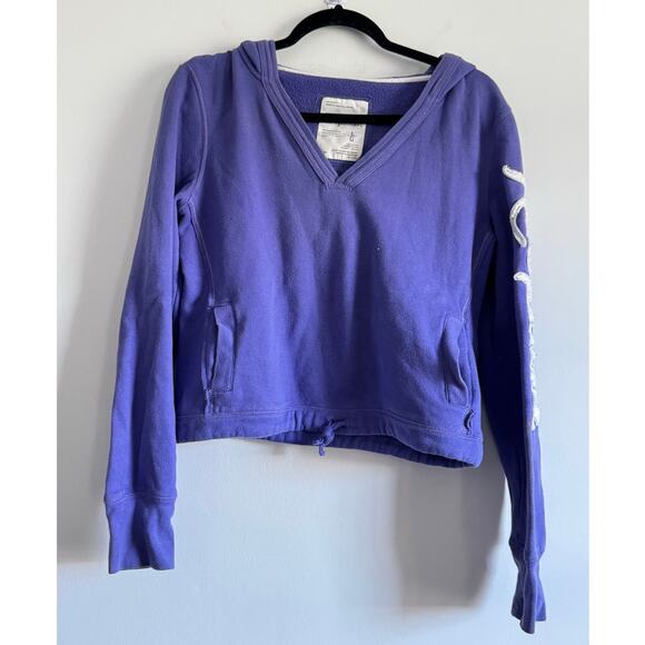 Aéropostale Y2K Purple Hoodie Sweatshirt Women’s Size Large Logo Sleeve - Picture 3 of 8